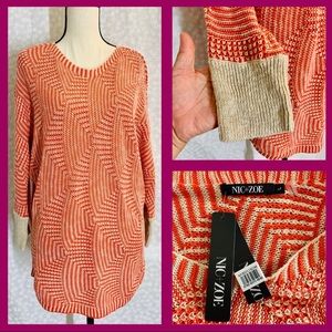 ❌❌SOLD❌❌Nic + Zoe tribal coral sz LG sweater NWT